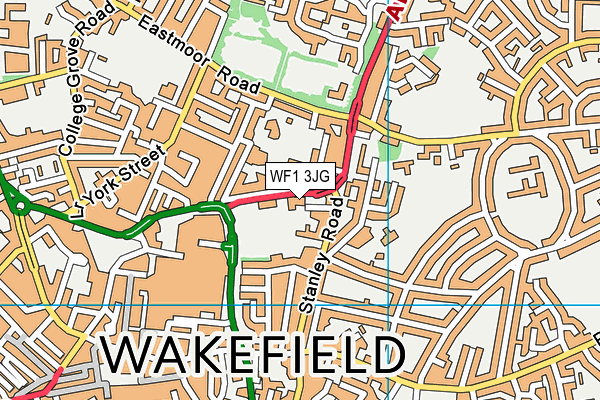 WF1 3JG map - OS VectorMap District (Ordnance Survey)