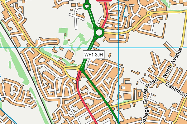 WF1 3JH map - OS VectorMap District (Ordnance Survey)