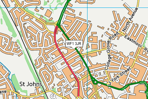 WF1 3JR map - OS VectorMap District (Ordnance Survey)