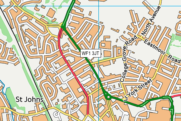 WF1 3JT map - OS VectorMap District (Ordnance Survey)