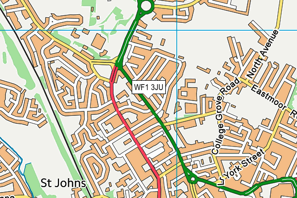 WF1 3JU map - OS VectorMap District (Ordnance Survey)