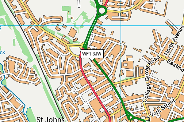 WF1 3JW map - OS VectorMap District (Ordnance Survey)