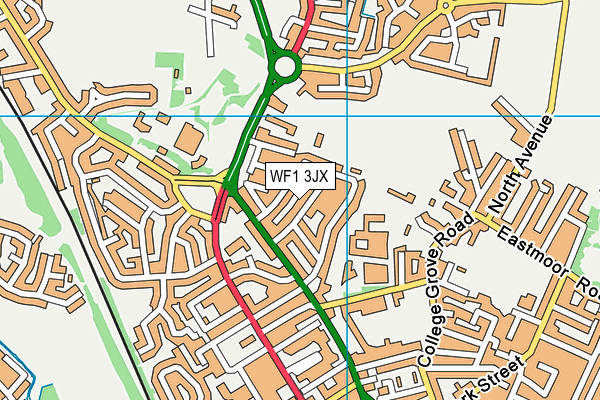 WF1 3JX map - OS VectorMap District (Ordnance Survey)