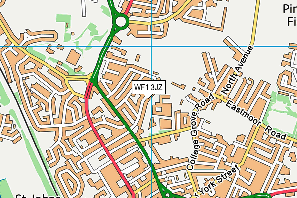 WF1 3JZ map - OS VectorMap District (Ordnance Survey)