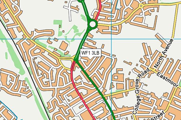 WF1 3LB map - OS VectorMap District (Ordnance Survey)