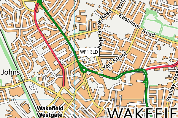 WF1 3LD map - OS VectorMap District (Ordnance Survey)