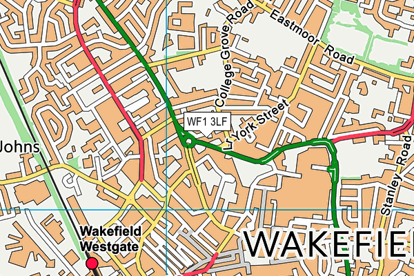 WF1 3LF map - OS VectorMap District (Ordnance Survey)