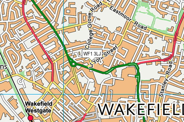 WF1 3LJ map - OS VectorMap District (Ordnance Survey)