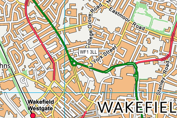 WF1 3LL map - OS VectorMap District (Ordnance Survey)