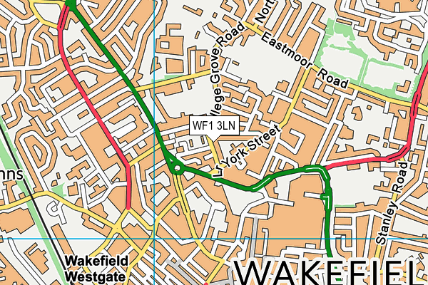 WF1 3LN map - OS VectorMap District (Ordnance Survey)