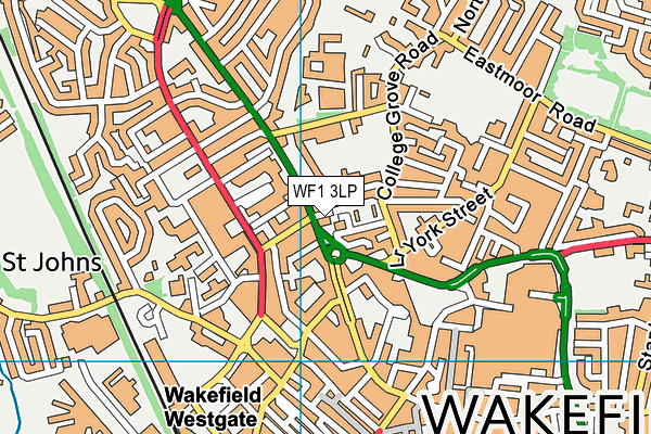 WF1 3LP map - OS VectorMap District (Ordnance Survey)