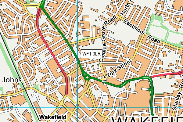 WF1 3LR map - OS VectorMap District (Ordnance Survey)