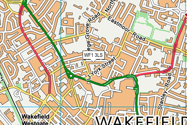 WF1 3LS map - OS VectorMap District (Ordnance Survey)