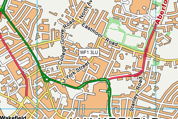 WF1 3LU map - OS VectorMap District (Ordnance Survey)