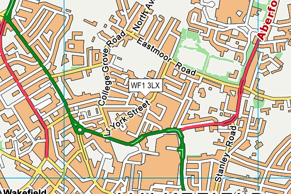 WF1 3LX map - OS VectorMap District (Ordnance Survey)