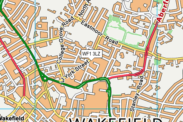 WF1 3LZ map - OS VectorMap District (Ordnance Survey)