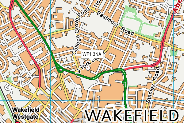 WF1 3NA map - OS VectorMap District (Ordnance Survey)