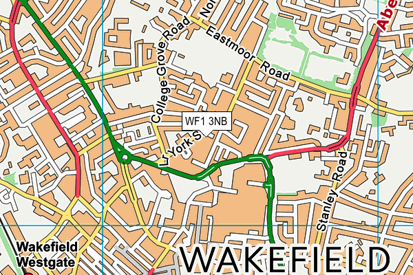 WF1 3NB map - OS VectorMap District (Ordnance Survey)