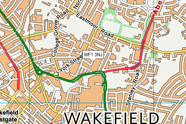 WF1 3NJ map - OS VectorMap District (Ordnance Survey)