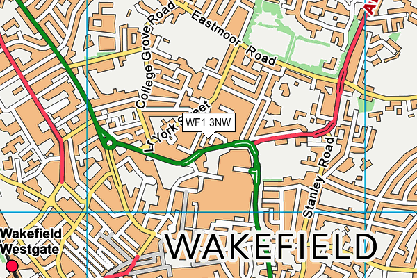 WF1 3NW map - OS VectorMap District (Ordnance Survey)