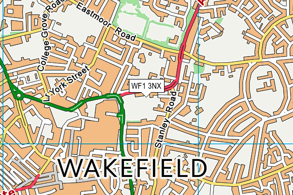 WF1 3NX map - OS VectorMap District (Ordnance Survey)