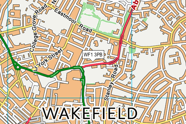 WF1 3PB map - OS VectorMap District (Ordnance Survey)