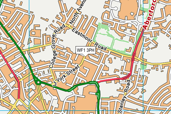 WF1 3PH map - OS VectorMap District (Ordnance Survey)