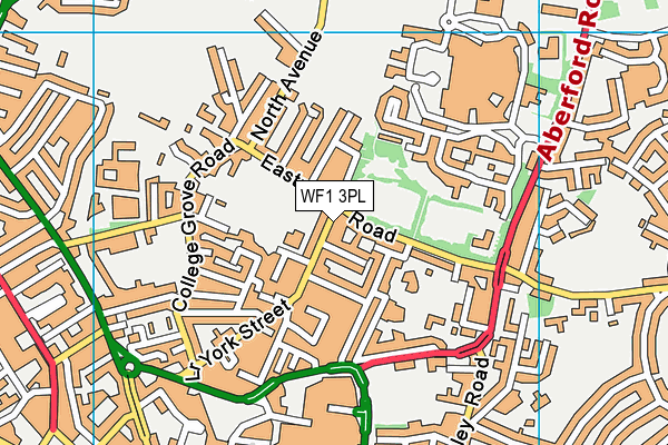 WF1 3PL map - OS VectorMap District (Ordnance Survey)