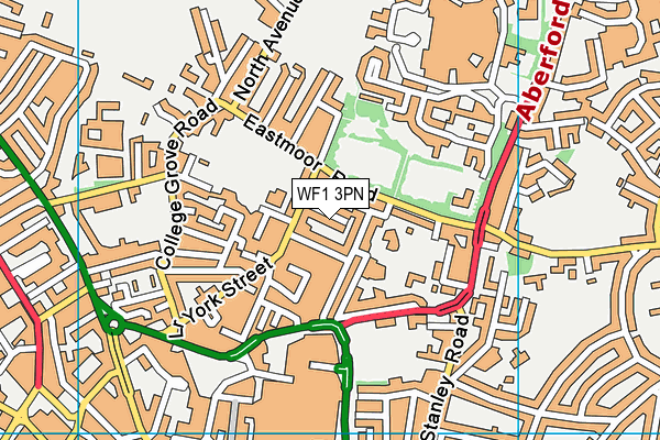 WF1 3PN map - OS VectorMap District (Ordnance Survey)