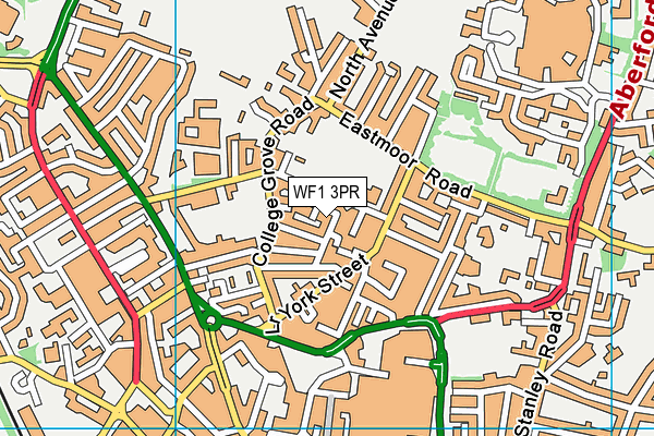 WF1 3PR map - OS VectorMap District (Ordnance Survey)