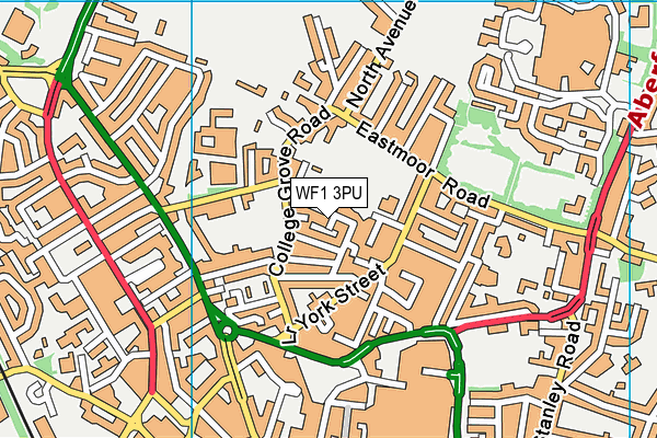 WF1 3PU map - OS VectorMap District (Ordnance Survey)