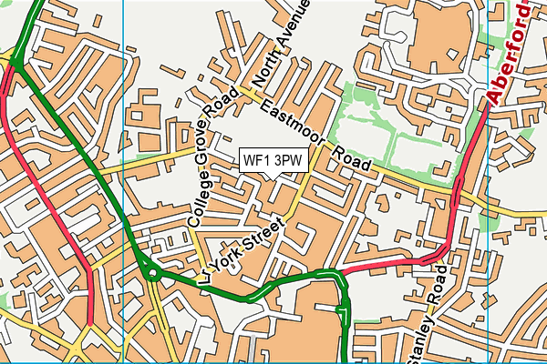 WF1 3PW map - OS VectorMap District (Ordnance Survey)