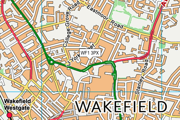 WF1 3PX map - OS VectorMap District (Ordnance Survey)