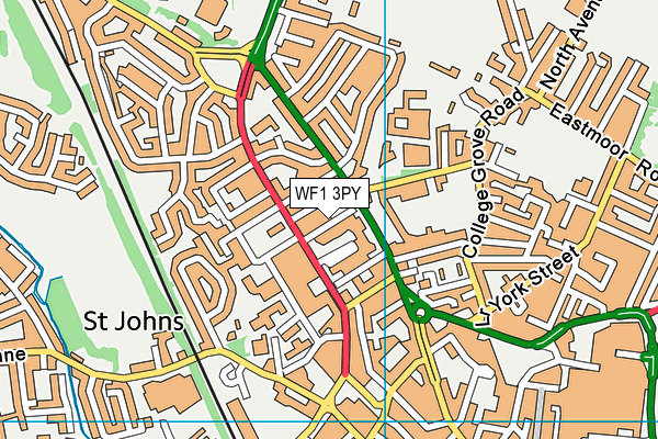 WF1 3PY map - OS VectorMap District (Ordnance Survey)