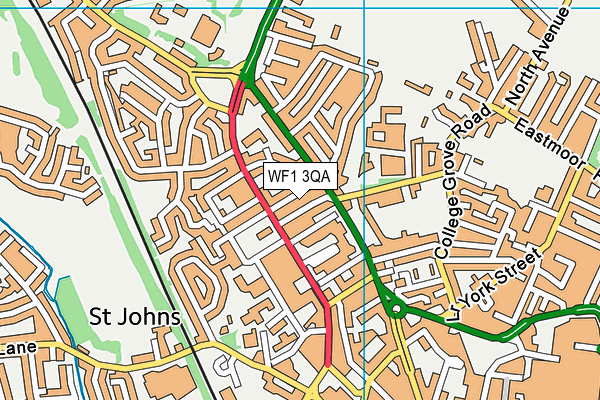 WF1 3QA map - OS VectorMap District (Ordnance Survey)