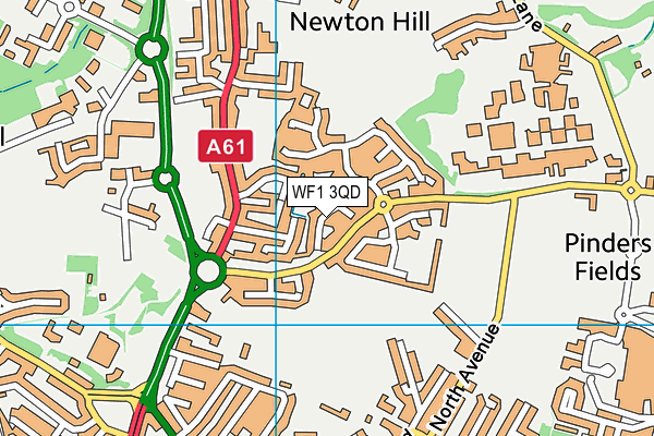 WF1 3QD map - OS VectorMap District (Ordnance Survey)