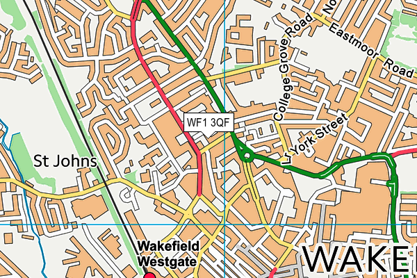 WF1 3QF map - OS VectorMap District (Ordnance Survey)