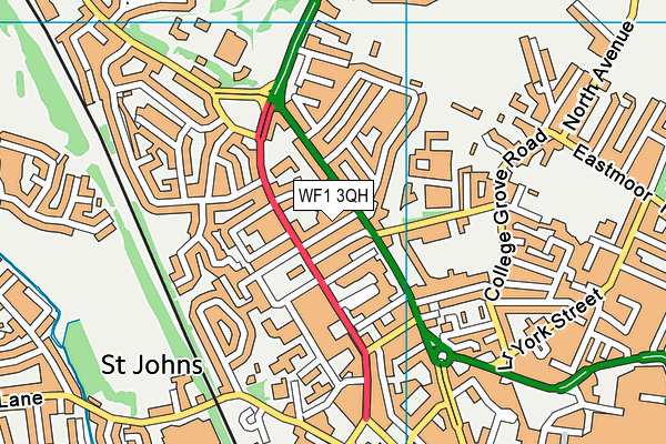 WF1 3QH map - OS VectorMap District (Ordnance Survey)