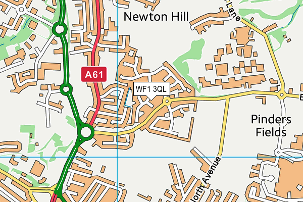 WF1 3QL map - OS VectorMap District (Ordnance Survey)