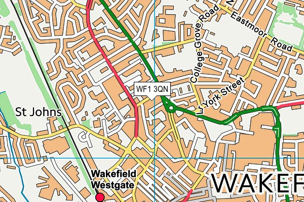 WF1 3QN map - OS VectorMap District (Ordnance Survey)