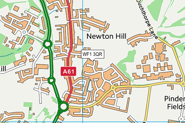 WF1 3QR map - OS VectorMap District (Ordnance Survey)