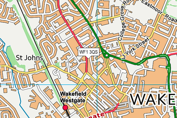 WF1 3QS map - OS VectorMap District (Ordnance Survey)