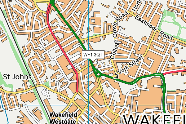 WF1 3QT map - OS VectorMap District (Ordnance Survey)