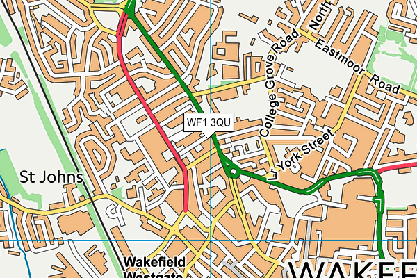 WF1 3QU map - OS VectorMap District (Ordnance Survey)