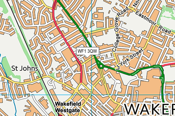 WF1 3QW map - OS VectorMap District (Ordnance Survey)