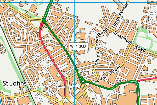 Queen Elizabeth Grammar School map (WF1 3QX) - OS VectorMap District (Ordnance Survey)