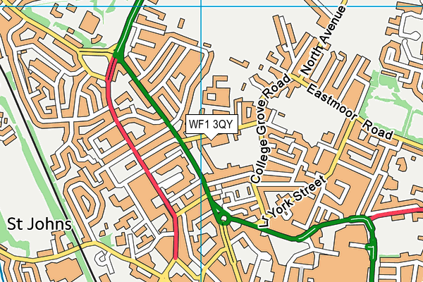 WF1 3QY map - OS VectorMap District (Ordnance Survey)