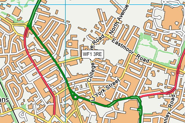 WF1 3RE map - OS VectorMap District (Ordnance Survey)