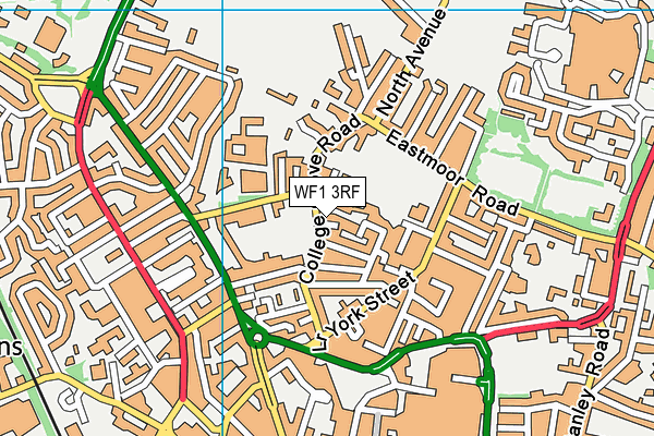 WF1 3RF map - OS VectorMap District (Ordnance Survey)