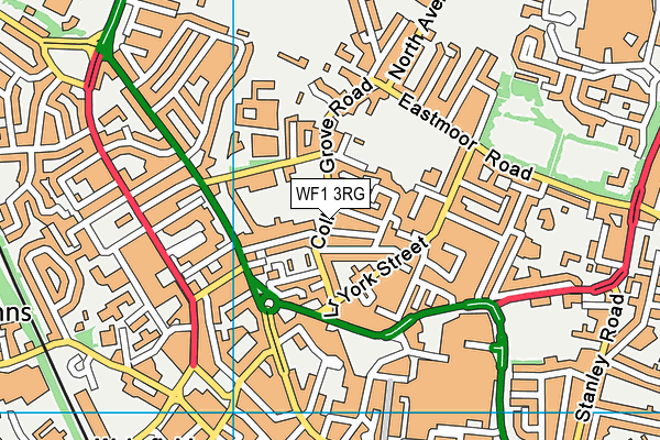 WF1 3RG map - OS VectorMap District (Ordnance Survey)